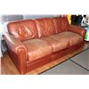 Image 2 : BROWN LEATHER COUCH 87" X 36" X 35"