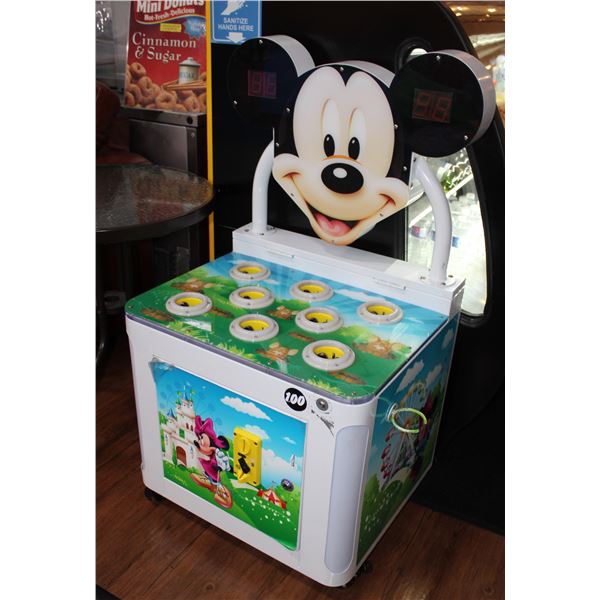 MICKIE MOUSE WACK-A-MOLE ARCADE GAME 24"X 20"X 43"