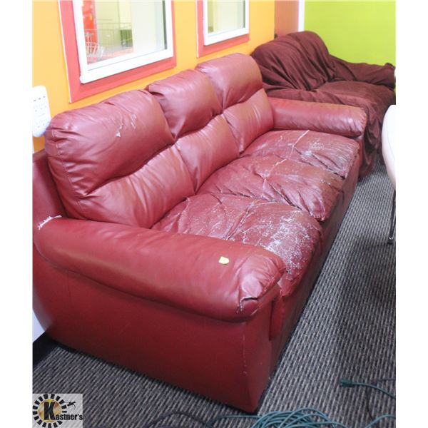 LEATHER COUCH AND LOVESEAT WITH COVERS