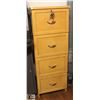 Image 1 : 4 DRAWER WOODEN LOCKING CABINET 19" X 18.5" X 52"