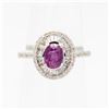 Image 2 : 1.19CTS NO HEAT NATURAL KASHMIR RUBY 14K WHT GOLD