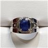 Image 1 : S100-53 SILVER NATURAL BLUE SAPPHIRE 2 CZ RING