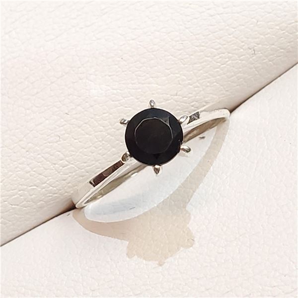 S100-97 SILVER SAPPHIRE RING SIZE 5.5