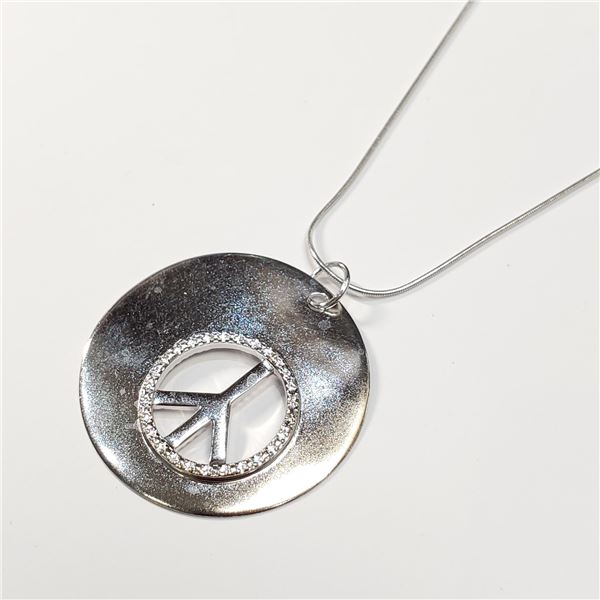 S100-76 SILVER PEACE NECKLACE