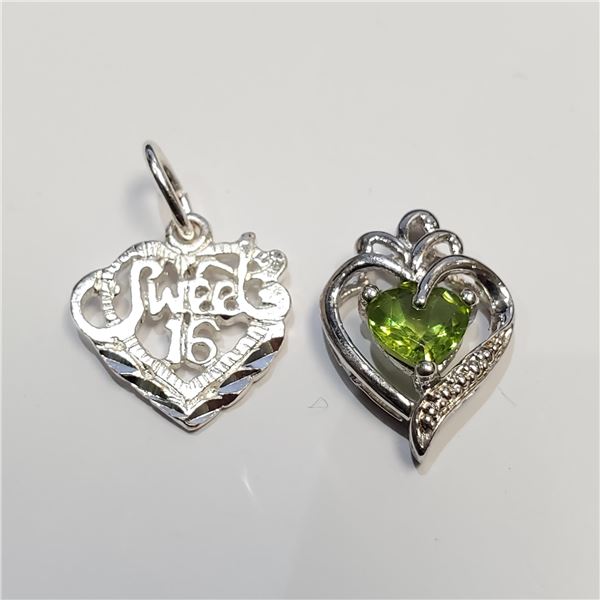 S100-91 SILVER + PERIDOT PENDANTS