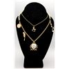 Image 1 : ESTATE 18" DOUBLE STRAND CHARM NECKLACE W/ FAUX