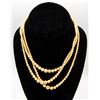 Image 1 : VINTAGE 16" FAUX GOLD PEARL 3 STRAND NECKLACE W/