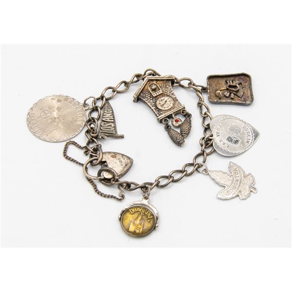 ESTATE 6.5" CHARM BRACELET W/ VARIOUS SILVER