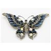 Image 1 : LADIES NAVY BLUE/ CLEAR JEWEL BUTTERFLY BROOCH