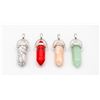 Image 1 : 4 NEW GEMSTONE PENDANTS RED JADE, HOWLITE,