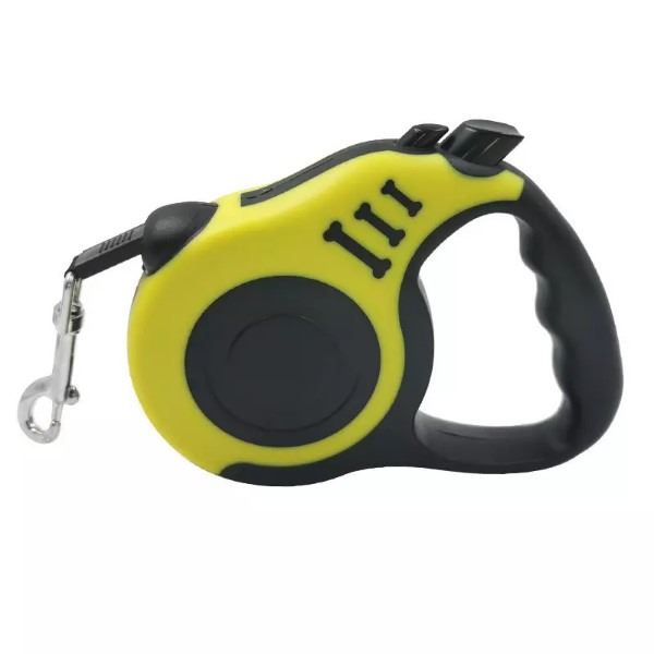 NEW DIPPERDAP 9FT RETRACTABLE PET LEASH - YELLOW