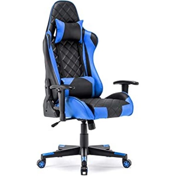 NEWLY ASSEMBLED GAMING RACING CHAIR, BLUE