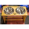 Image 1 : HIGH LEVEL BAMBOO STAINLESS DOUBLE DOG BOWL SET