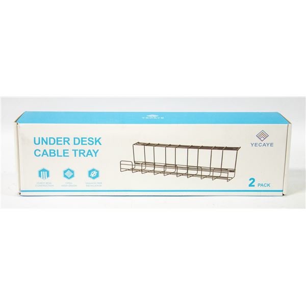 NEW UNDER DESK CABLE TRAY / ORGANIZER 2 PACK