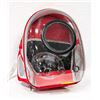 Image 1 : RED AND GREY BACKPACK PET CARRIER