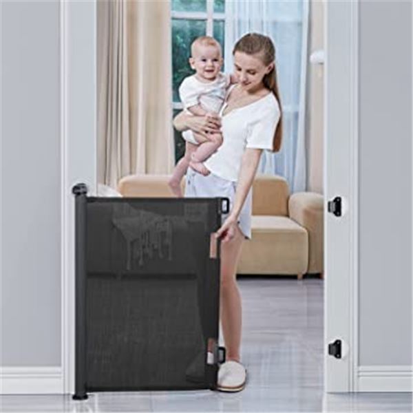 NEW BABYBOND BLACK RETRACTABLE SAFETY GATE