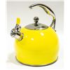Image 1 : YELLOW MANUAL STOVE TOP KETTLE WITH LID