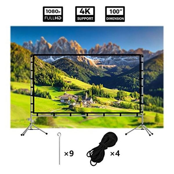 NEW VAMVO WHITE INDOOR / OUTDOOR PROJECTOR SCREEN