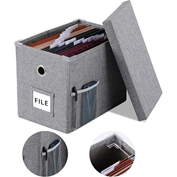 2 NEW COLLAPSIBLE FILE BOX STORAGE ORGANIZERS