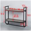 Image 2 : NEW 2 TIER METAL FRAMED BATHROOM TOWEL BAR SHELF