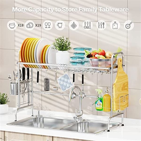 NEW REPACK OVER THE COUNTER DISH DRYING RACK WITH