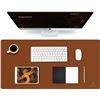 Image 1 : NEW BROWN LEATHER DESK TOP PROTECTOR