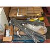 PALLET OF BANDING/RUBBER TRIM/BROOM HEAD ETC.