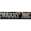 Image 1 : LED LIGHT UP LETTER "MARRY ME" SIGN, WHITE