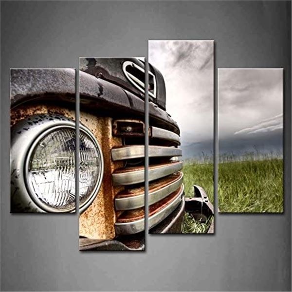 NEW 4 PIECE WALL ART ON CANVAS, OFFSET PANELS