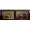 Image 1 : 2 LARGE FRAMED ORIGINAL FLORAL PAINTINGS