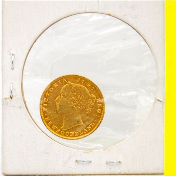 MS 1865 NEWFOUNDLAND 2 DOLLAR GOLD COIN