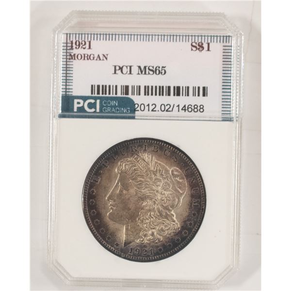 1921 GRADED MS-65 MORGAN SILVER DOLLAR