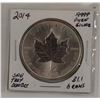 Image 1 : 2014 .999 PURE FINE SILVER MAPLE LEAF 5 DOLLARS