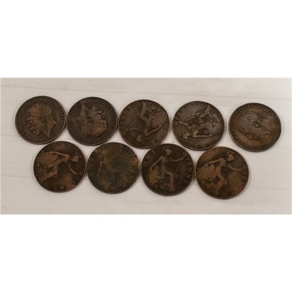 9 1912 ONE PENNY BAG UK BRITAIN COINS