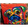 Image 1 : GALLERY 3' X 3' TRACY MILLER "PUG" OIL ON CANVAS