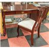 Image 1 : MAHOGANY QUEEN ANNE STYLE DESK & CHAIR