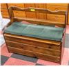 Image 1 : VINTAGE WOOD BENCH SEAT- 38"X30"X15"