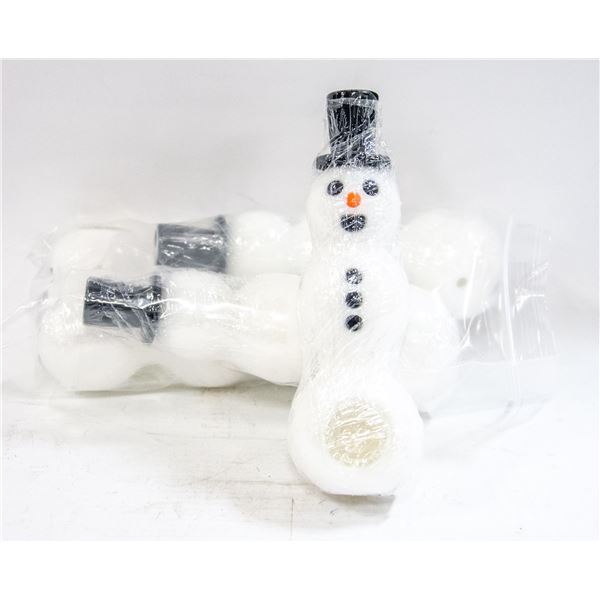 BUNDLE OF 5 NEW SILICONE SNOWMAN PIPES WITH GLASS