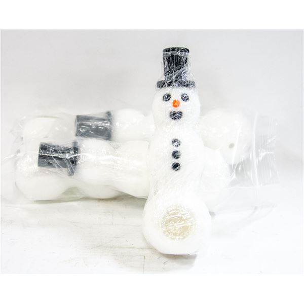 BUNDLE OF 5 NEW SILICONE SNOWMAN PIPES WITH GLASS