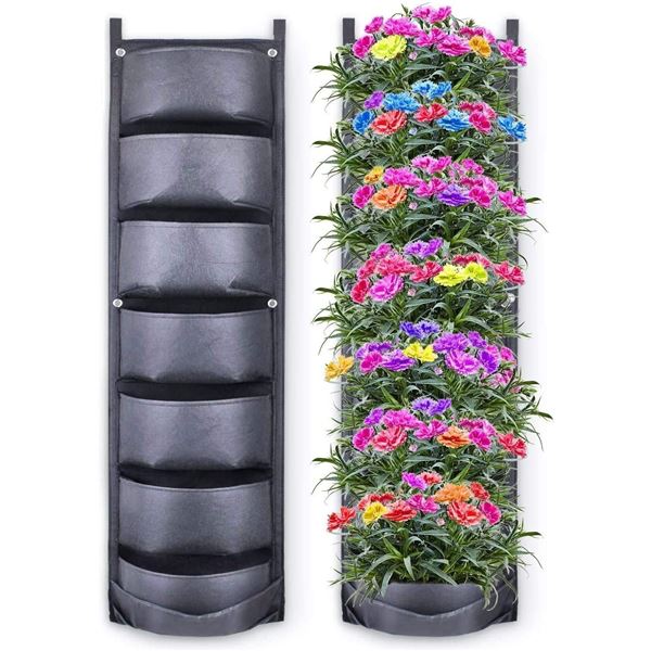 NEW 7 POCKET VERTICAL WALL HANGING PLANTER