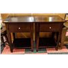 Image 1 : MAHOGANY NIGHT/END TABLES - SET OF 2