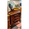 Image 1 : ANTIQUE 3 DRAWER DRESSER W/ ROUND MIRROR