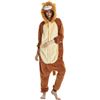 Image 1 : UNISEX X-LARGE BUTTON UP LION ONESIE WITH HOOD