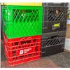 Image 1 : BUNDLE OF 4 HARD PLASTIC SQUARE MILK CRATES