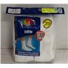 Image 1 : CREW SOCKS WHITE SIZE 12-16 6-PACK