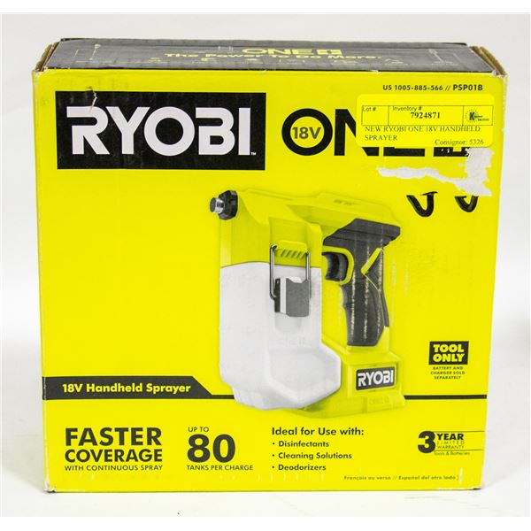 NEW RYOBI ONE 18V HANDHELD SPRAYER