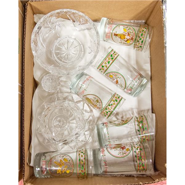 BOX WITH PINWHEEL CRYSTAL ITEMS INCL.