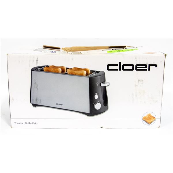 NEW CLOER STAINLESS STEEL & BLACK TOASTER