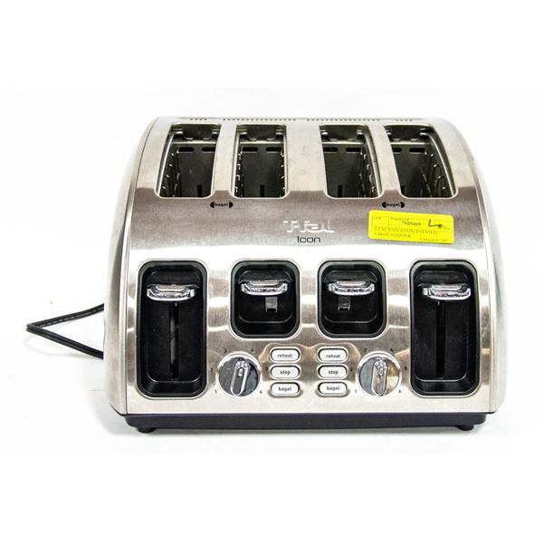 T-FAL ICON STAINLESS STEEL 4-SLOT TOASTER,