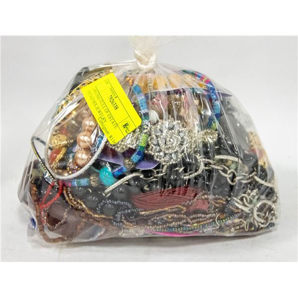 LARGE BAG FULL OF ESTATE VINTAGE MIX JEWELRY